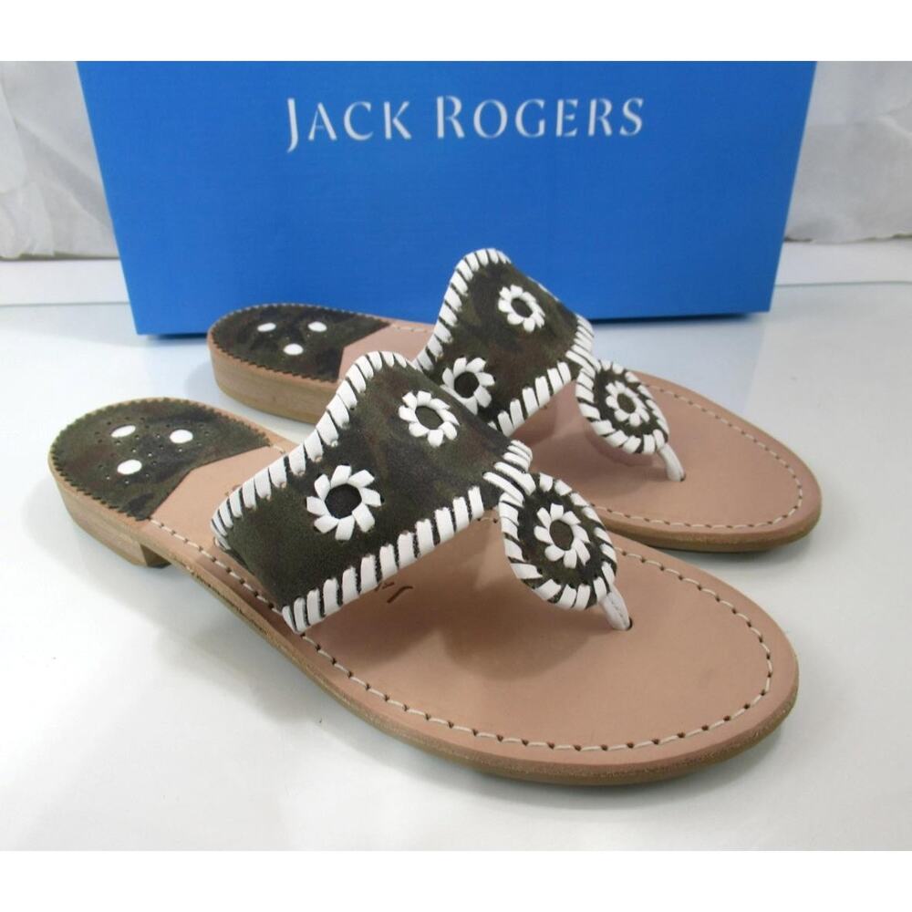 Jack Rogers Jacks Camo Flat Thong Sandals Jack Signature Camo / white Size 7 - Picture 4 of 8